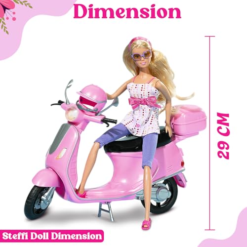 Wembley Steffi Love Chic City Scooter| Doll Set for Girls| Complete Realistic Playset with Doll, Vibrant Scooter & Helmet for Imaginative Play| Ideal Gift for Girls of 3+ & Above - Image 2