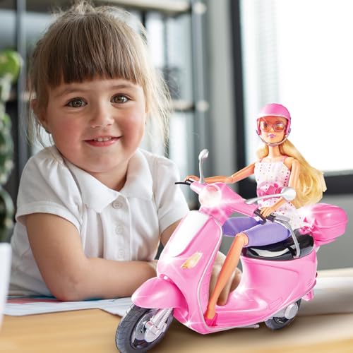 Wembley Steffi Love Chic City Scooter| Doll Set for Girls| Complete Realistic Playset with Doll, Vibrant Scooter & Helmet for Imaginative Play| Ideal Gift for Girls of 3+ & Above - Image 5