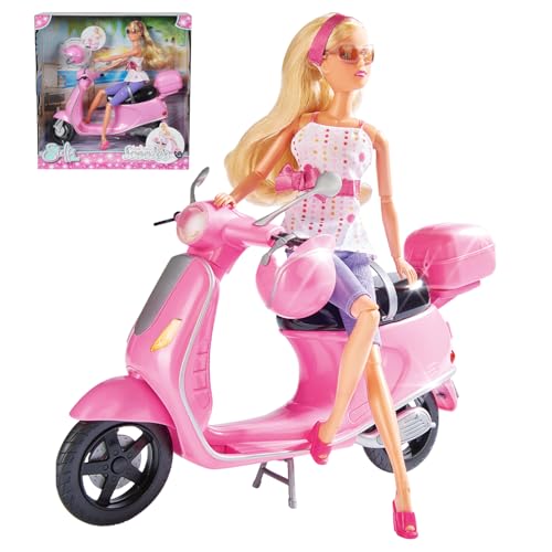 Wembley Steffi Love Chic City Scooter| Doll Set for Girls| Complete Realistic Playset with Doll, Vibrant Scooter & Helmet for Imaginative Play| Ideal Gift for Girls of 3+ & Above - Image 1