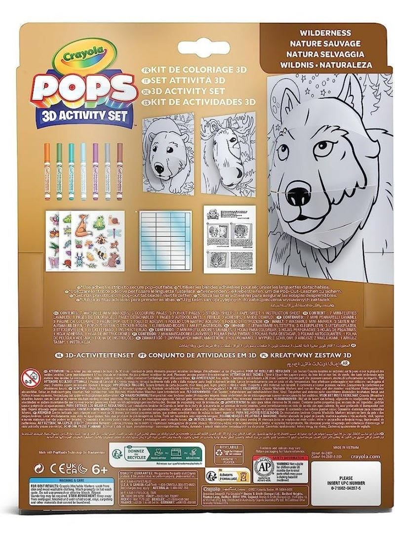 Crayola - Pops 3D Coloring Kit - Wilderness | Innovative 3D Artwork Creation - Choose, Color, and Display - Transform Coloring Pages into 3D Art - Easy to Hang or Display, 6+ - Image 5