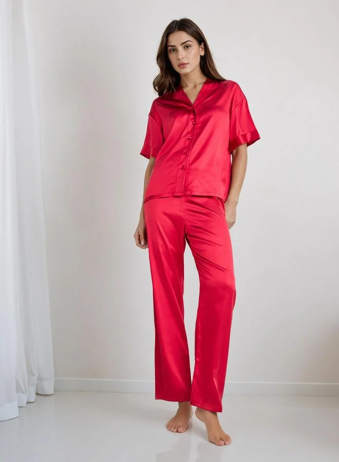 Splash FAV Pyjama Set Button-Down Shirt & Trousers