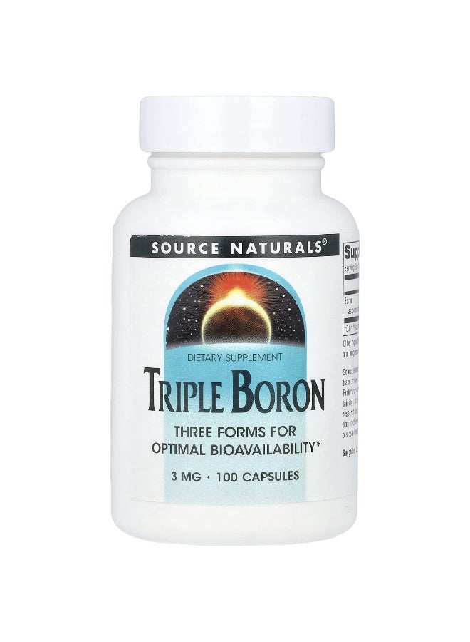 Source Naturals سورس ناتشورالز، ثلاثي البورون، 3 ملغ، 100 كبسولة - Image 1