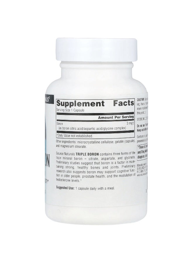 Source Naturals سورس ناتشورالز، ثلاثي البورون، 3 ملغ، 100 كبسولة - Image 2