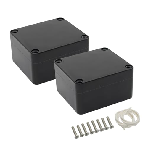 LeMotech Electrical Box ABS Plastic Project Box IP65 Waterproof Junction Box Project Case Universal Enclosure for Electronics Black 2.48x 2.28x 1.37 inch(63x58x35mm)(Pack of 1) - Image 1