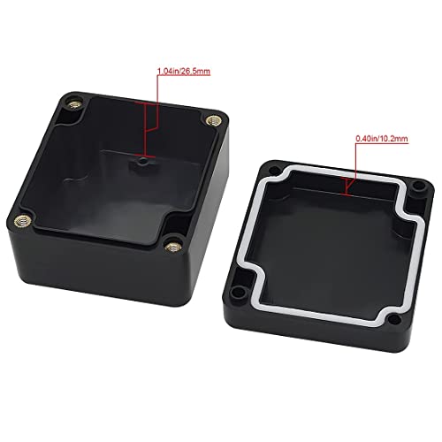 LeMotech Electrical Box ABS Plastic Project Box IP65 Waterproof Junction Box Project Case Universal Enclosure for Electronics Black 2.48x 2.28x 1.37 inch(63x58x35mm)(Pack of 1) - Image 3