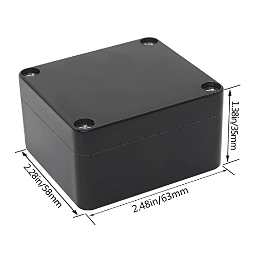 LeMotech Electrical Box ABS Plastic Project Box IP65 Waterproof Junction Box Project Case Universal Enclosure for Electronics Black 2.48x 2.28x 1.37 inch(63x58x35mm)(Pack of 1) - Image 4