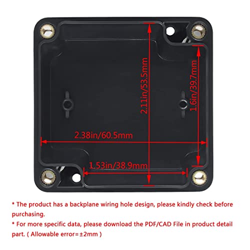 LeMotech Electrical Box ABS Plastic Project Box IP65 Waterproof Junction Box Project Case Universal Enclosure for Electronics Black 2.48x 2.28x 1.37 inch(63x58x35mm)(Pack of 1) - Image 2