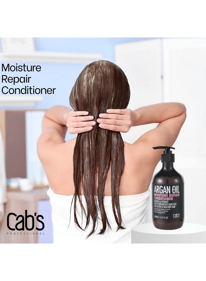 Cab's Moroccan Argan Oil Conditioner Restorative & Sulfate Free For All Hair Types Women And Men Best Gift For Damaged Curly Or Frzzy Hair Paraben Free/Safe For Color Treated Hair - Image 4