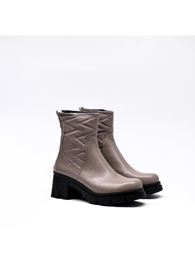 Levent Genuine Leather Half Boot For Women - Mink - Image 4