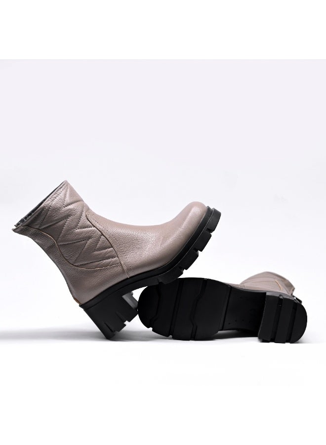 Levent Genuine Leather Half Boot For Women - Mink - Image 3