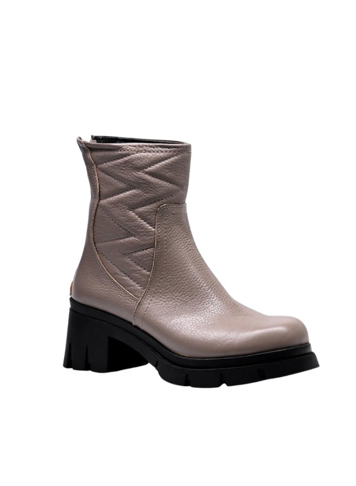 ليفانت هاف بوت حريمي جلد طبيعي -  مينك - Image 4