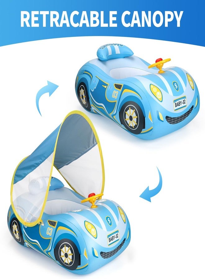 Swimbobo Toddler Float 2-Pack - Interactive Baby Pool Floats for Safe Water Play Multiple Fun Designs Swimming Pool Toys for Babies & Kids (2 Pack-Steering Wheel with Canopy) - Image 2