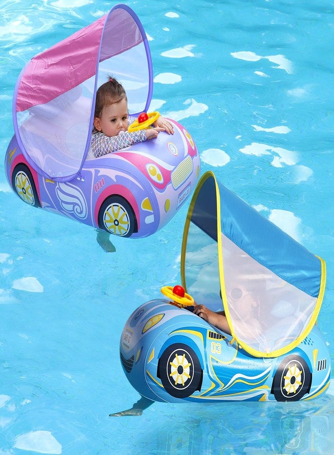 Swimbobo Toddler Float 2-Pack - Interactive Baby Pool Floats for Safe Water Play Multiple Fun Designs Swimming Pool Toys for Babies & Kids (2 Pack-Steering Wheel with Canopy) - Image 4
