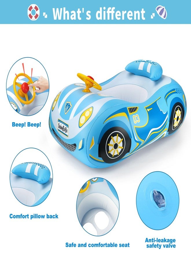 Swimbobo Toddler Float 2-Pack - Interactive Baby Pool Floats for Safe Water Play Multiple Fun Designs Swimming Pool Toys for Babies & Kids (2 Pack-Steering Wheel with Canopy) - Image 3