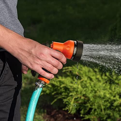 AUTOMAN-Garden-Hose-Nozzle,ABS Water Spray Nozzle with Heavy Duty 7 Adjustable Watering Patterns,Slip Resistant for Watering Plants,Lawn& Garden,Washing Cars,Cleaning,Showering Pets - Orange - Image 5
