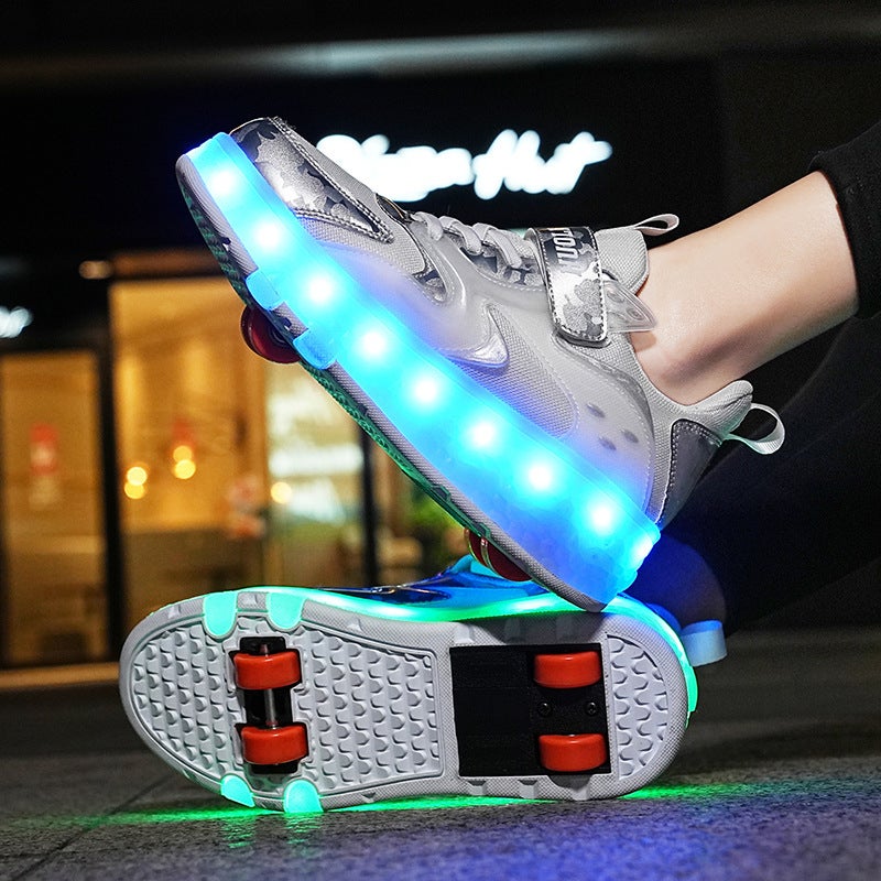 Eight-Wheel Invisible Runaway Shoes Boys Roller Skates Children'S Four-Wheel Sports Runaway Shoes Girls Deformed Roller Skate - Image 3