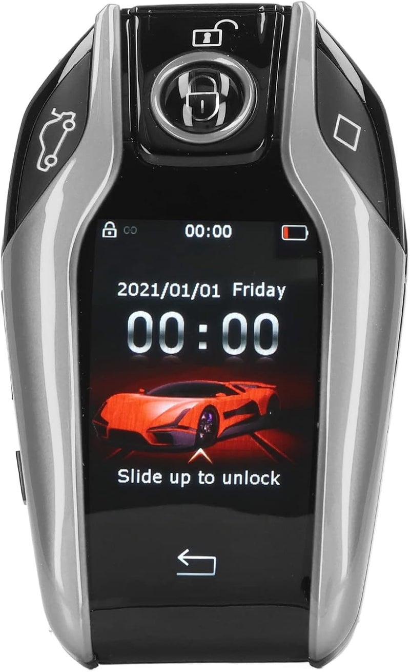 LCD Smart Key Remote Keyless Entry, Durable Alloy Frame, Less Entry and Window Lift Function, Designed for Universal Sta-Top Jin Button Models (Silver) - Image 1