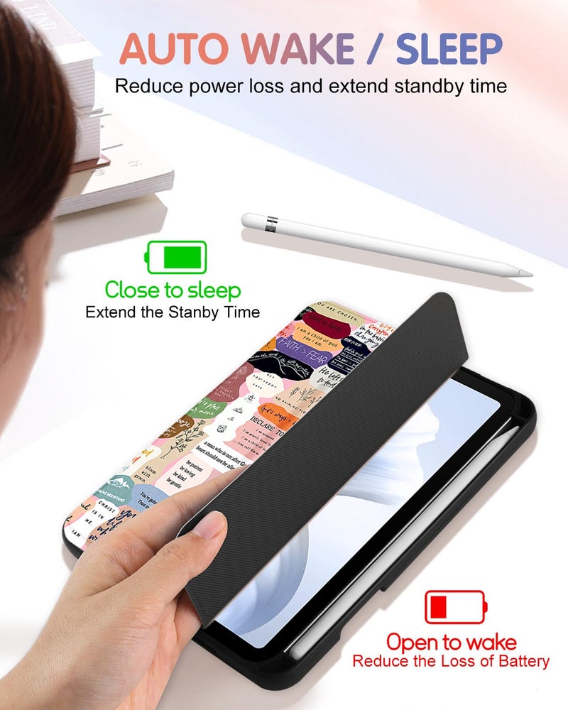 Wazzasoft for iPad Mini 7 Case - for iPad Mini 6th/7th Generation Cases Women Girls Cute Folio Cover Girly Quotes Unique Design Pencil Holder for Apple Mini 6 2021/Mini 7 A17 Pro 2024 Case 8.3 Inch - Image 5