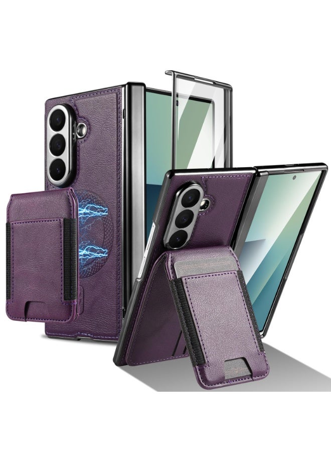 general Galaxy Z Fold 7 Case, 2 in1 Leather Fold 7 Case with Card Holder Magnetic Flip Kickstand Compatible with Samsung Z Fold 7 5G - Image 1