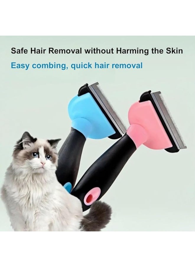فرشاة ازالة تساقط الشعر للحيوانات الاليفة، اداة احترافية للعناية بالقطط، تقلل بشكل فعال من تساقط الشعر بنسبة تصل الى 95%، امشاط ازالة شعر الحيوانات الاليفة للشعر القصير والطويل للقطط الصغيرة والمتوسطة - Image 2