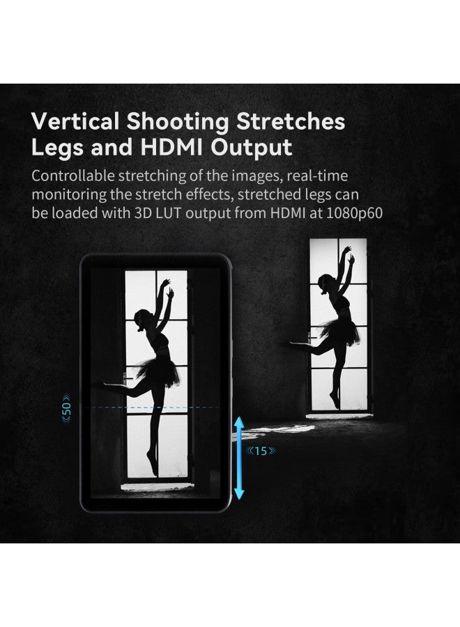 PortKeys شاشة مراقبة كاميرا Portkeys LH7H 7" 1000nit تعمل باللمس إطار ثابت FHD 1080P60 3D LUT ARRI لون زائف لكاميرات DSLR (رمادي داكن) - Image 4