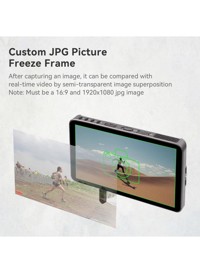 PortKeys شاشة مراقبة كاميرا Portkeys LH7H 7" 1000nit تعمل باللمس إطار ثابت FHD 1080P60 3D LUT ARRI لون زائف لكاميرات DSLR (رمادي داكن) - Image 3