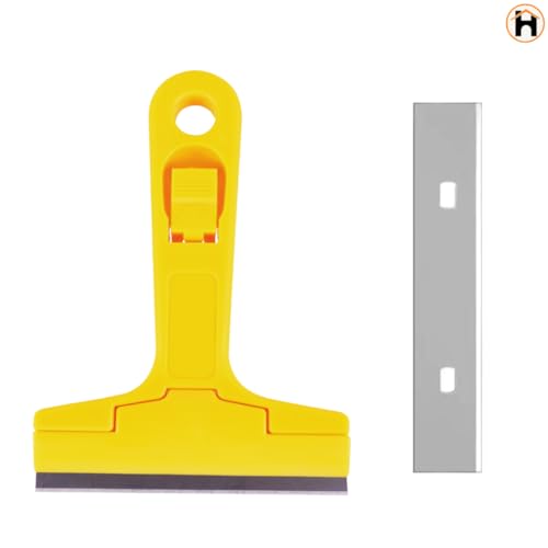 Homdum Razor Scrapper with ABS Plastic Handle tool to remove silicone & paint stains Floor Tile Grout Remover mirror Glass Window Cleaning Device Wiper with 10 cm Stainless Steel Blade - Image 2