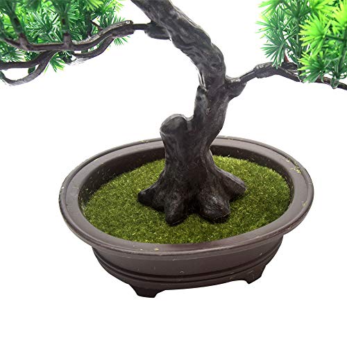 KOET Artificial Bonsai Pine Tree, 11Inch Faux Potted Plant Desk Display Fake Tree Pot Ornaments, Japanese Cedar Bonsai Plant for Home, Office Decoration - Image 5
