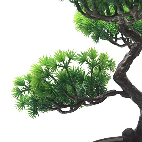 KOET Artificial Bonsai Pine Tree, 11Inch Faux Potted Plant Desk Display Fake Tree Pot Ornaments, Japanese Cedar Bonsai Plant for Home, Office Decoration - Image 4