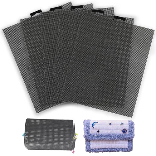 PUSNMI Plastic Mesh Canvas Sheets, 5-Piece Set for Embroidery, Cross Stitch, Aida Mesh, DIY Crafts, Acrylic Yarn, Knit, Crochet (10.2 x 13.2 inch) - Image 1