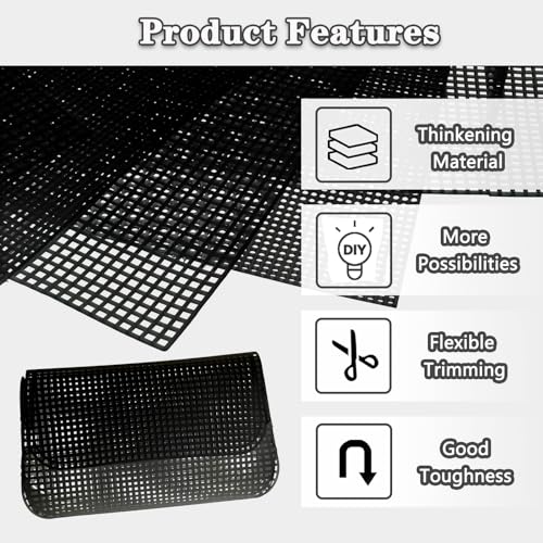 PUSNMI Plastic Mesh Canvas Sheets, 5-Piece Set for Embroidery, Cross Stitch, Aida Mesh, DIY Crafts, Acrylic Yarn, Knit, Crochet (10.2 x 13.2 inch) - Image 3
