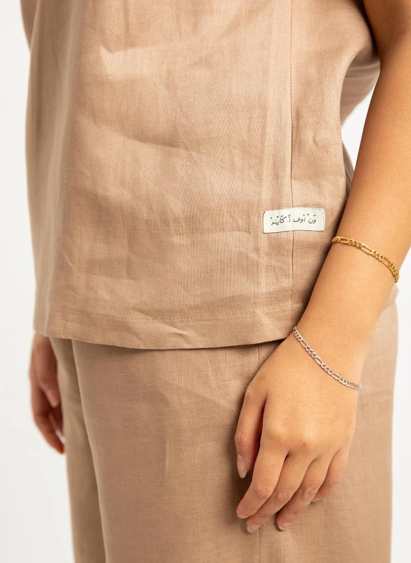 Kaafmeem Mocha Linen Light Set