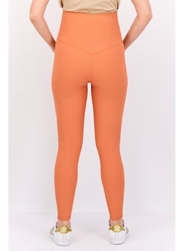 SOUTH BEACH Maternity Over The Bump Textured Pull On Leggings, Rust  - Image 3