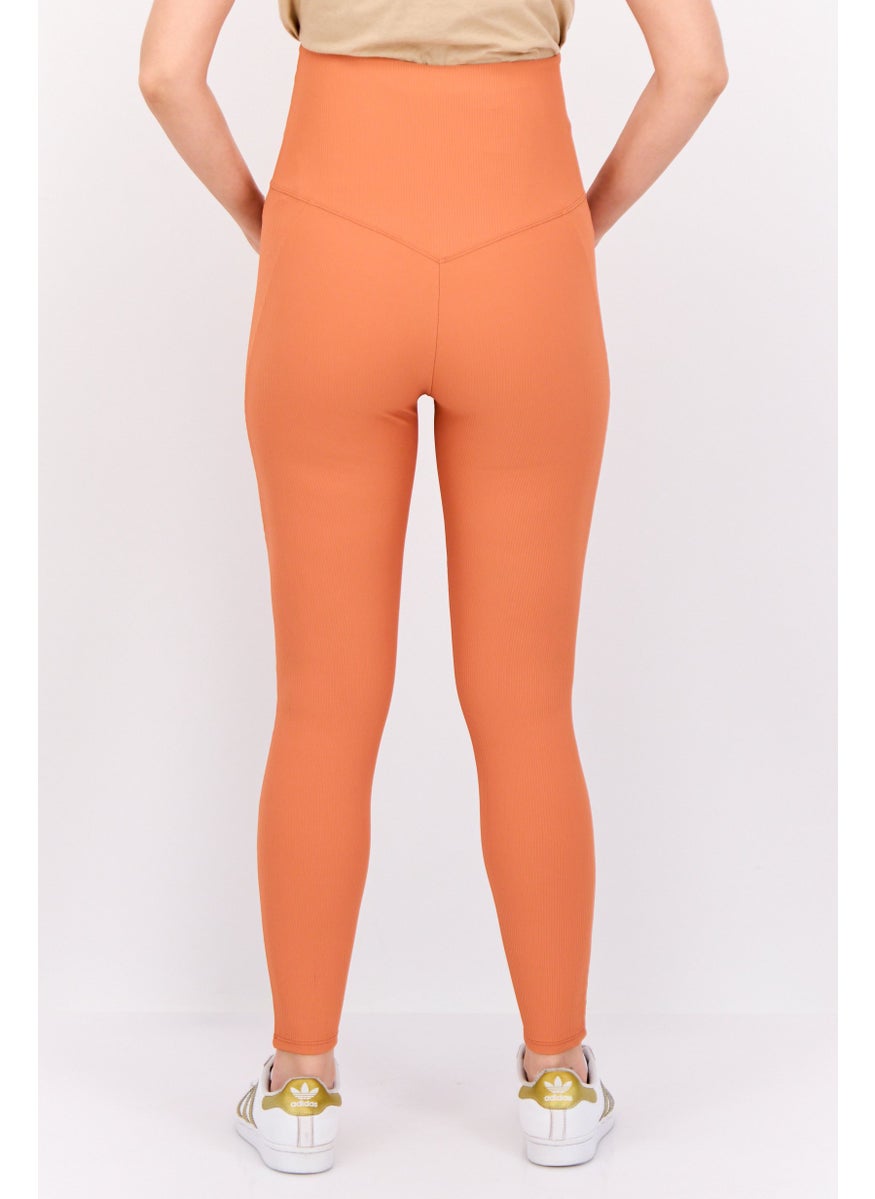SOUTH BEACH - Maternity Over The Bump Textured Pull On Leggings, Rust - Image 1