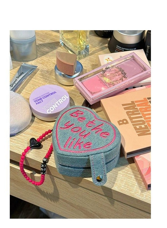 Heart Shaped Portable Ring Jewelry Storage Box - Image 1