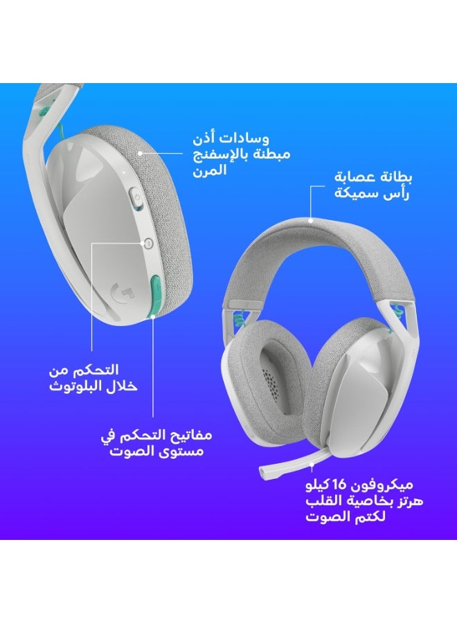 Logitech G321 LIGHTSPEED Wireless Bluetooth Gaming Headset, dynamic comfort and fit, 16 kHz boom mic, 20+ hrs battery, PC, PS4, PS5, Nintendo Switch, Mobile - White - Image 3