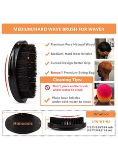 Himoswis 360 Wave Kit: Hair Brush, Silk Durags, Crown Patch For Men'S Hair Waves  - Image 1