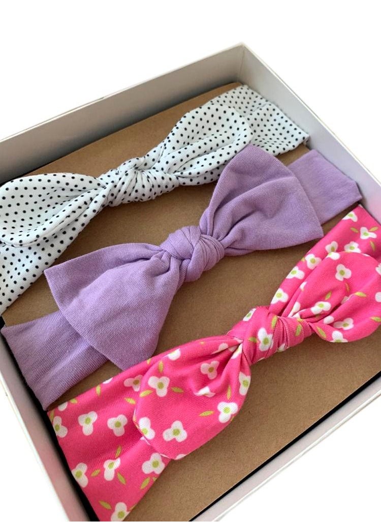 The Girl Cap The Girl Cap Elastic Baby Headband Stretchable Cotton Assorted Hairbands Hair Accessories for Baby - Multicolor - 3PCS  - Image 1