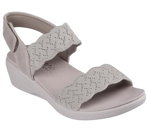Skechers Women's ARYA - ON THE RISE medium wedge sandal, Taupe 10 M - Image 3