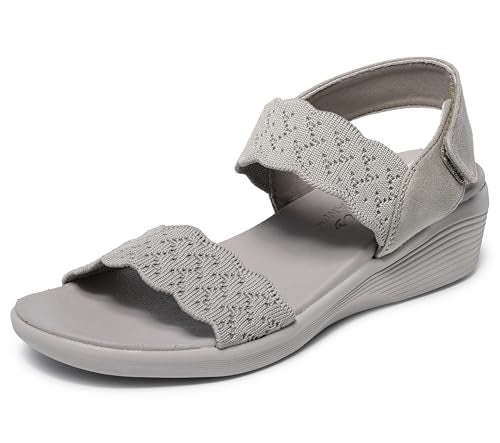 Skechers Women's ARYA - ON THE RISE medium wedge sandal, Taupe 10 M - Image 4