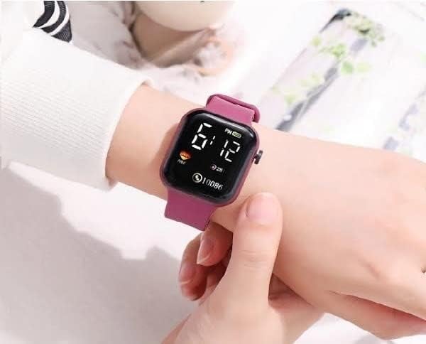 Acnos® Premium Green Brown Colors Luminous LED Display Fashionable Children Kids Digital Watches Waterproof Sports Square Electronic Led Watch for Kids Boy Baby Girls Digital Watch for Kid - Image 3