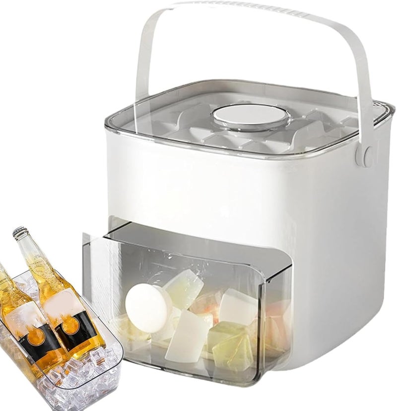 WROPZO Ice Cube Tray Set with Lid and Storage Bin Easy Release Moulds White - Image 1