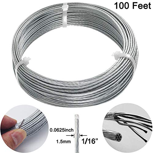 Cerpourt Vinyl Coated Picture Hanging Wire #4 100-Feet Braided Picture Wire Heavy,Supports up to 50lbs for Photo Frame Picture,Artwork,Mirror Hanging(1.5mm x 30.5 Meters) - Image 2