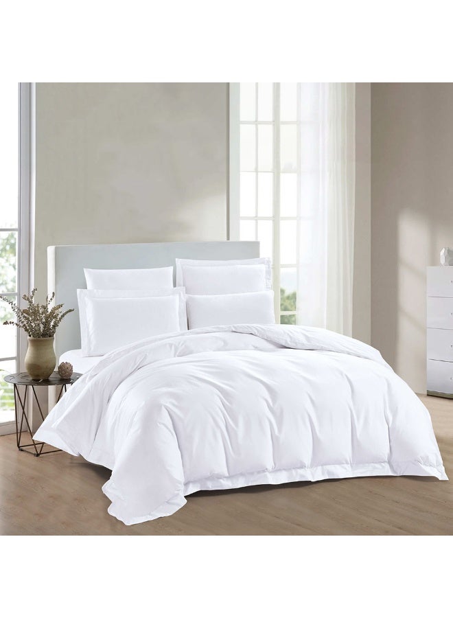 bukhamseen Atlanta Cotton Bed Sheet Set – 7 Pieces, King Size, 400 Thread Count, Removable Filling, Ultra Soft - Image 1