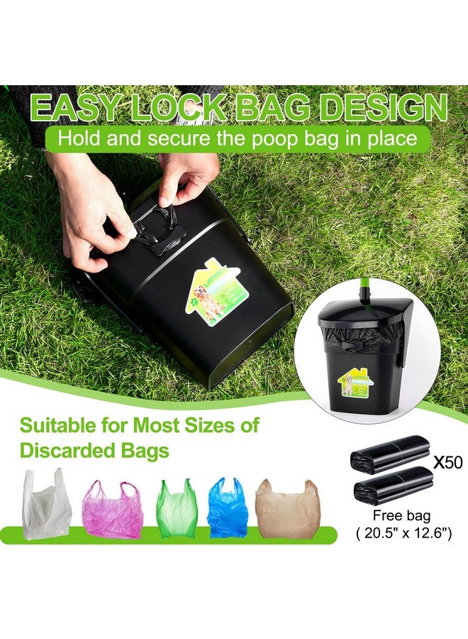 LANNEY Pooper Scooper - 38" Long Adjustable Metal Handle Dog Pooper Scooper Swivel Bin & Rake & Spade with 50 Bags Attachment, Portable Heavy Duty Dog Poop Scooper for Yard Dogs Large Medium Small - Image 3