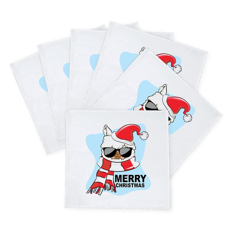 Khakee 6 Pcs Christmas Theme Silk Table Napkins 10x 10 for Xmas Decoration Christmas OrnamentsChristmas Giftxmas21568 - Image 2