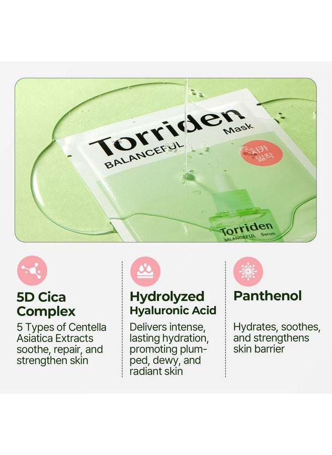 Torriden Torriden BALANCEFUL Cica Facial Sheet Masks (10 Sheets) - Facial Mask for Soothing, Calming, Balancing, and Nourishing with Centella Asiatica, Hyaluronic Acid, and Panthenol  - Image 4