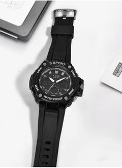 TOMI TOMI Men's Double Watch That Glow In The Dark And Displays The Time Electronically And In The Form Of Analogues, Waterproof And Scratches, With a Rubber Strap Made Of Silicone  - Image 4