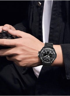 TOMI TOMI Men's Double Watch That Glow In The Dark And Displays The Time Electronically And In The Form Of Analogues, Waterproof And Scratches, With a Rubber Strap Made Of Silicone  - Image 3