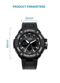 TOMI TOMI Men's Double Watch That Glow In The Dark And Displays The Time Electronically And In The Form Of Analogues, Waterproof And Scratches, With a Rubber Strap Made Of Silicone  - Image 5
